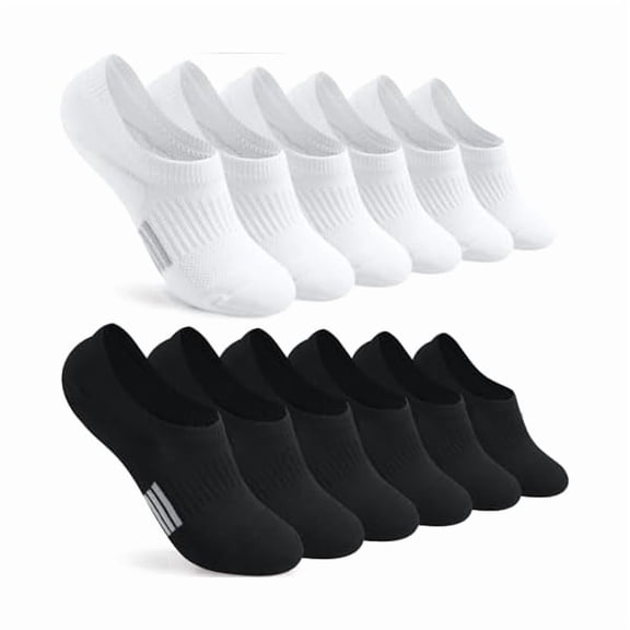 Eryueer No Show Socks Womens Cushioned Low Cut Invisible Footies for Running Athletic Gym Ankle Socks 6 Pairs