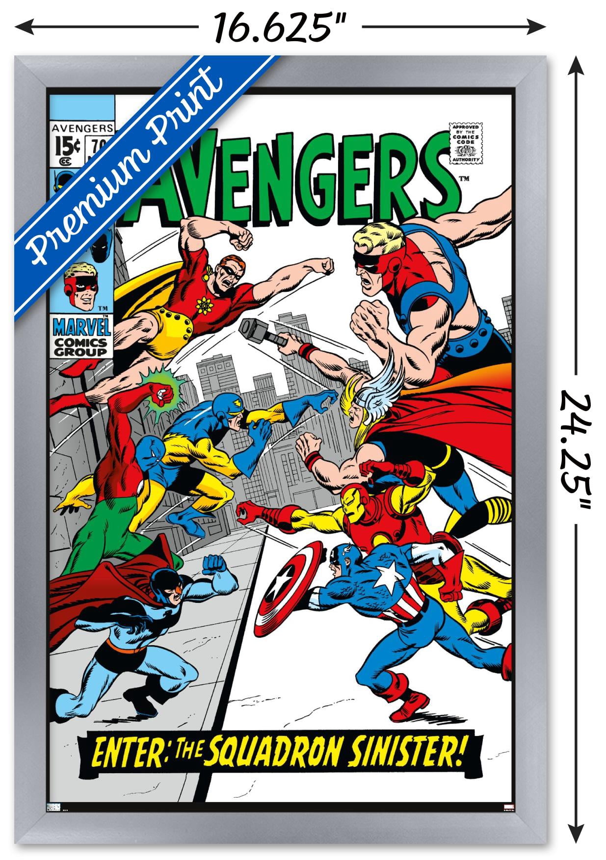 Marvel Comics - Avengers #70 Wall Poster, 14.725" x 22.375" Framed