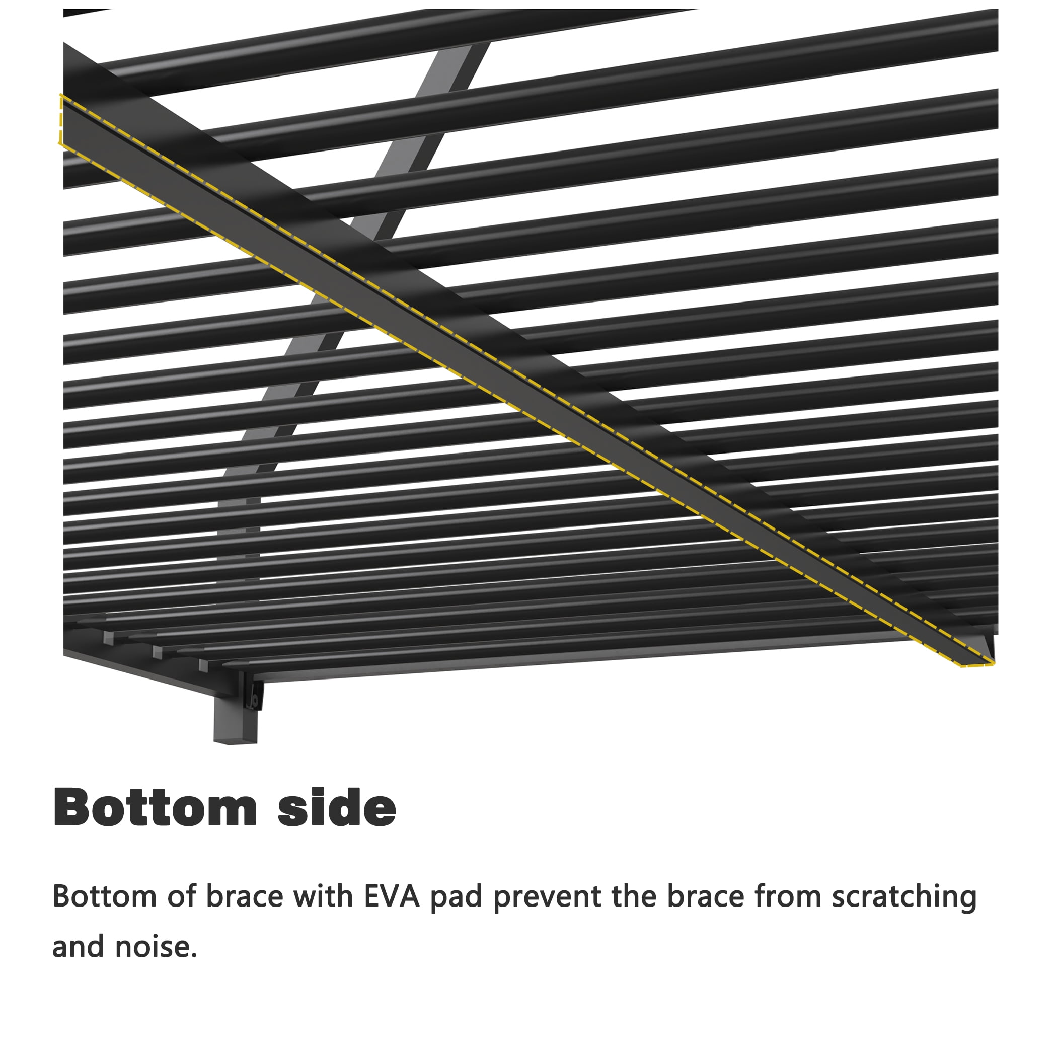 Miniyam Twin over Full Bunk Bed with Mesh Guardrail for Kids and Teens, Black