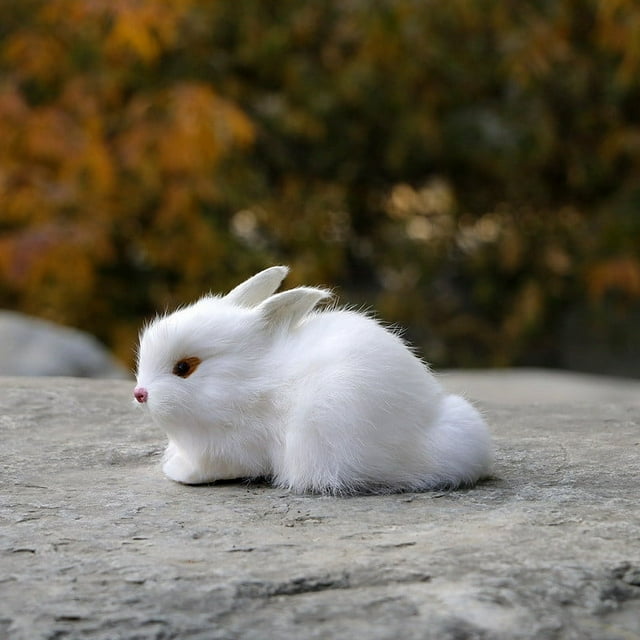 Realistic Easter Rabbit Figurine - Handcrafted Resin Decoration for Home, Desk, Garden, Holiday Gift, Collectible Animal Model, Durable & Lifelike Design