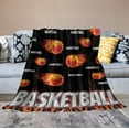 thumbnail image 5 of Basketball Fire Blanket Sports Print Throw Blankets for Couch Sofa Stuff Decor Soft Cozy Fleece Plush Flannel Bedding Blanket for Baby Boys Girls Kids Men Women Adults Lover 40"x50", 5 of 6