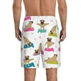 thumbnail image 3 of Kdxio Yoga Dogs Poses Print Mens Sleep Shorts Bottoms Soft Comfy Pajama Wear Pants with Drawstring Pockets, 3 of 7
