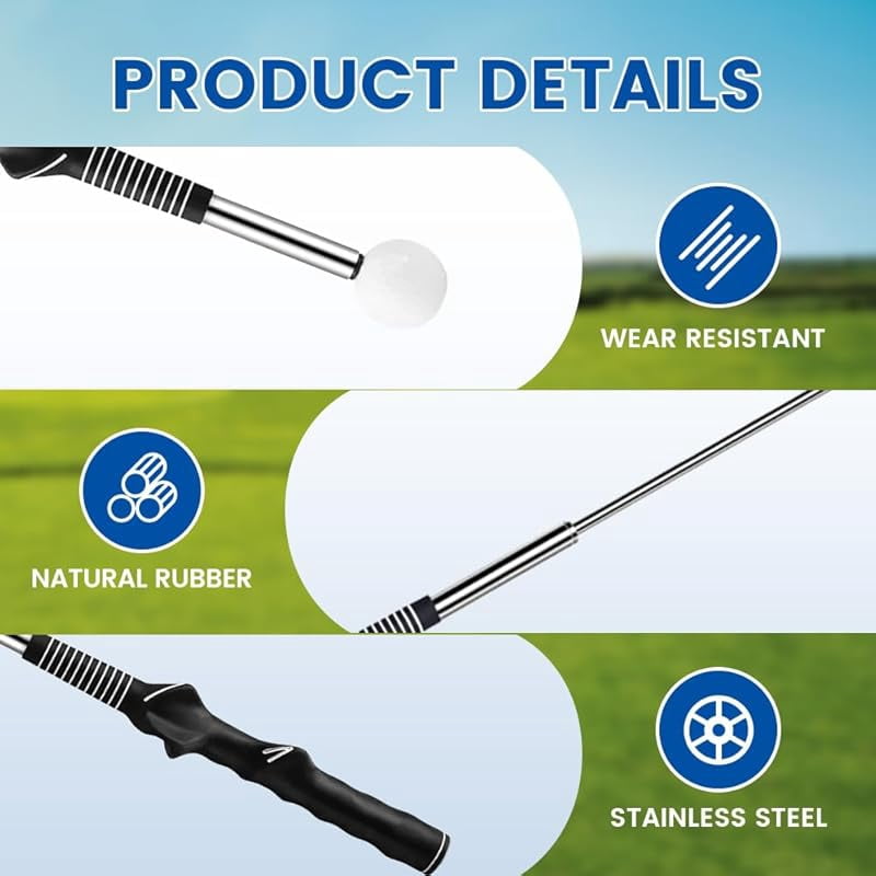 Telescopic Club, 2025 New Retractable Golf Swing Training Aid Golf Grip Trainer, Upgrade Golf Training Aid Indoor and Outdoor Golf Equipment for Beginners and Professionals