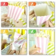 thumbnail image 4 of Novelty Place 12Pcs Mini Popcorn Boxes, Pastel Striped Cardboard Popcorn Container and Candy Favor Treat Boxes for Birthday, Movie Night Party - 4" Tall x 3" Square, 4 of 7