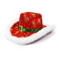 thumbnail image 3 of Christmas Western Cowboy Hat With Festive Pattern Design For Stage Party Casual Wear, 3 of 5