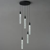 ZHLWIN 5-Light Modern Light Fixture Kitchen Island Pendant Light Dimmable LED Black Mini Pendant Lighting Dinning Room Living Room Kitchen Black Pendant Lights