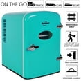thumbnail image 2 of Koolatron Retro Portable 6-Can Thermoelectric Mini Fridge, 4.2 Quarts, 12V DC/110V AC, for Home, Dorm, Car, Boat, Beverages & More, 2 of 9