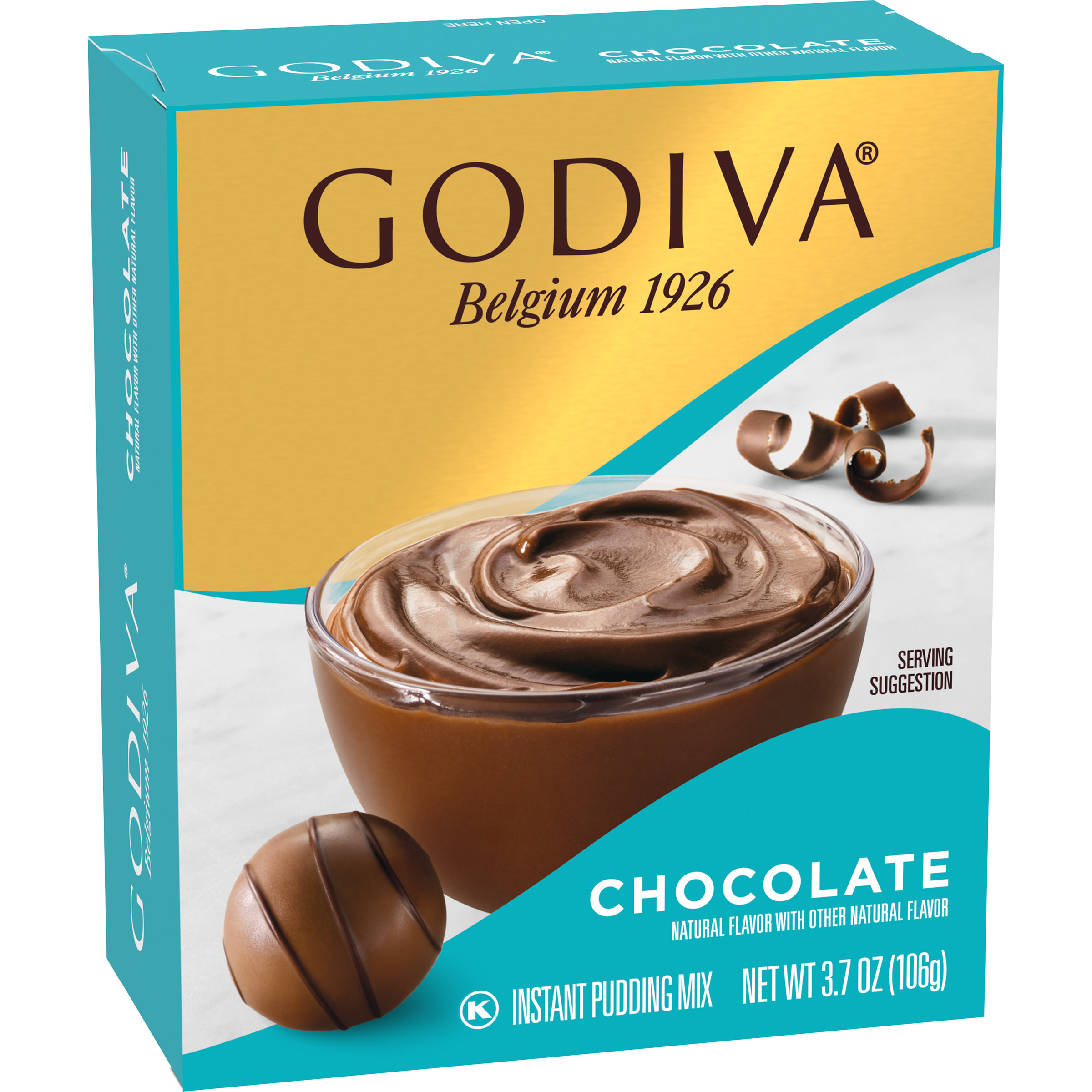 Godiva Chocolate Instant Pudding Mix, 3.7 oz Box