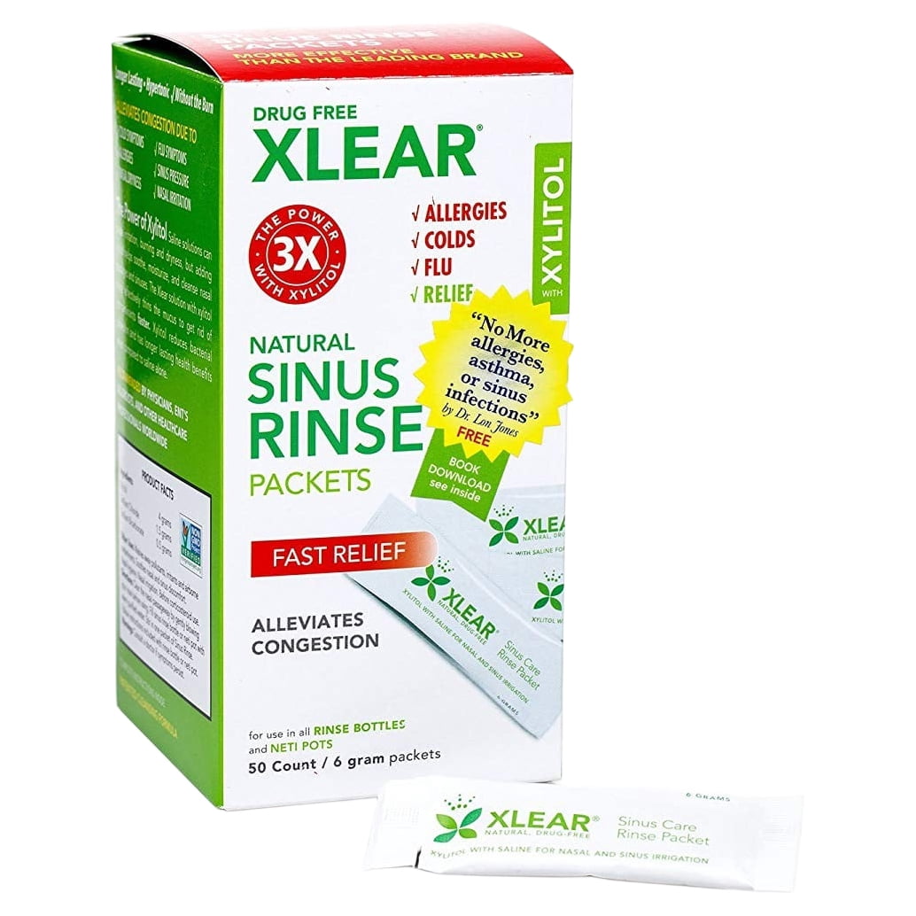(4 Pack) Xlear Sinus Neti Refill Solution (NetiXlear 6 g packets) 50 Ct