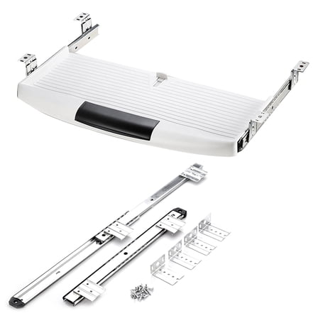 Under Desk Keyboard Storage Plate Hidden Drawer Keyboard Tray Office Keyboard Holder Slide Out Keyboard Organizer White