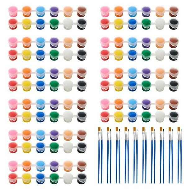 Mini Juego de Pintura Acrílica de 10 Piezas, Pintura para Niños, Juego de Pintura para Niños de 12 Colores, Tiras de Pintura Acrílica para Niños y Adultos