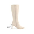thumbnail image 6 of BLISSFUL STEP Valentine's Women's Boot Pointed Toe Side Zipper Stiletto Heel Knee High Boots Cream 8, 6 of 6