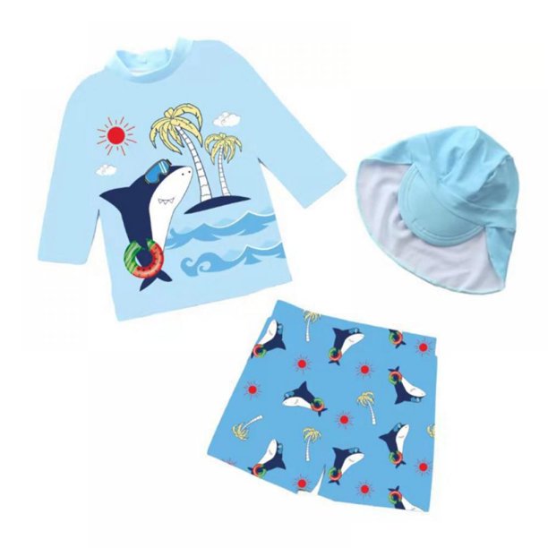 Baby Toddler Boys Two Pieces Swimsuit Set Boys Crab Bathing Suit Rash