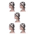 thumbnail image 3 of stanreset Fashion Print Flowers Women Inner Hijabs Cap Muslim Ruffle Chemo Hat Type2 NO2, 3 of 6