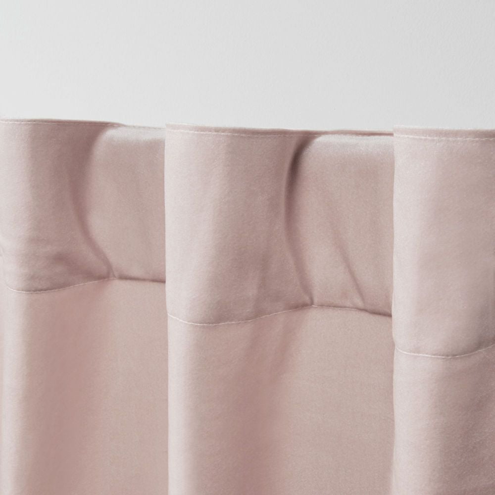 Exclusive Home Velvet Heavyweight Light Filtering Hidden Tab Top Curtain Panel Pair, 52"x108", Blush