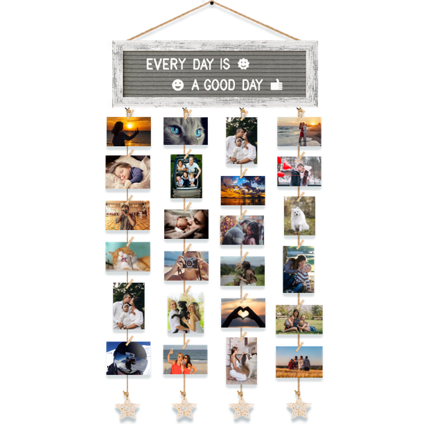 CJIAWYS Picture Frames Collage Wall Decor Collage Picture Frames, Rustic Felt Letter Board with