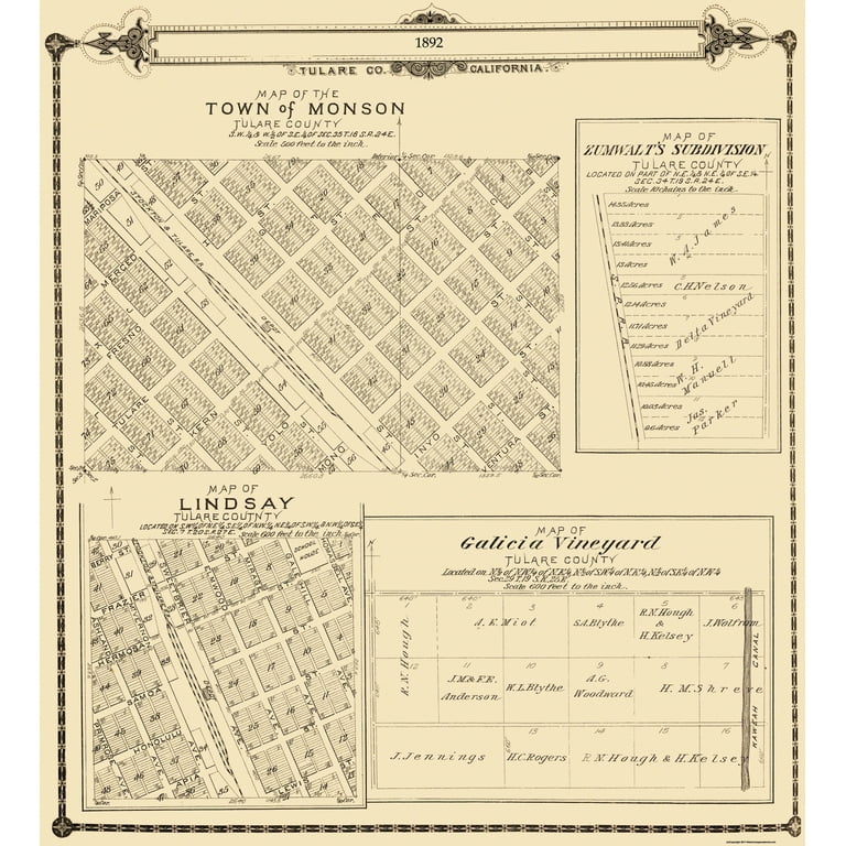 Lindsay California Map