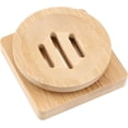 thumbnail image 4 of 20 PCS Bamboo Soap Dish, 10 Round Wooden Bar Soap Holder and 10 Square Soap Tray, Wooden Soap Tray for Home Bathroom Kitchen, 4 of 8