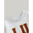 thumbnail image 5 of Bagilaanoe Newborn Baby Oversized Romper Sweatshirt Long Sleeve Bodysuits Letter Embroidery Pullover 3M 6M 12M 18M Infant Casual Tee Tops, 5 of 8