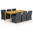 thumbnail image 1 of vidaXL 7 Piece Garden Dining Set Dark Grey, 1 of 12