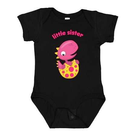 

Inktastic Little Sister-dino Gift Baby Girl Bodysuit