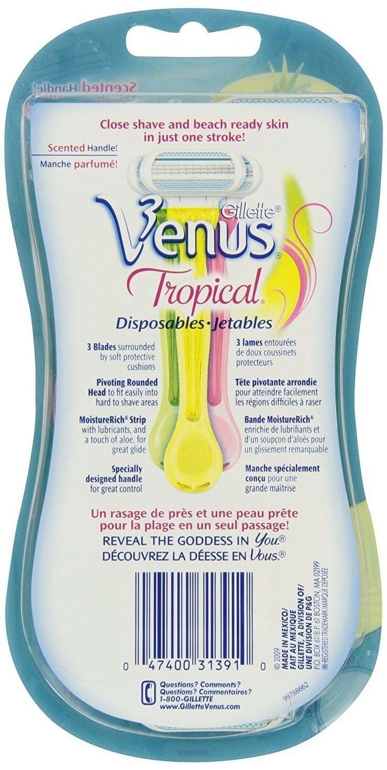 Gillette Venus Tropical Women's Disposable Razor, 3 Count - image 3 of 9