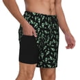 thumbnail image 2 of Lsque Monster Cartoons Pattern Swim Trunks- Bathing Suit Compression Liner - Beach Swim Shorts Swimwear - (S-3XL) - Stretch Quick Dry-Medium, 2 of 6