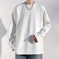thumbnail image 6 of Plus Size Sweatshirts for Men Fleece Lined Big & Tall M-5X Long Sleeve Shirts Pullover Solid Color Thermal Warm Casual Basic Crewneck Sweatshirt Tops, 6 of 6