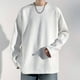 thumbnail image 5 of pstuiky camisas de manga larga para hombre, Blusa de cuello redondo con solapa interior y textura de color liso para hombre Tops de hombre xxxxl, 5 of 5