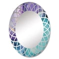 thumbnail image 2 of Designart "Liquid Art in Turquoise and Purple III" Fractals Round Wall Mirror - Modern Oval Printed Decorative Oversized Mirror - Multiple Color Options, 2 of 4