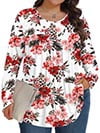 1 Long Sleeve Red Floral
