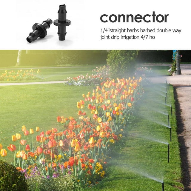100 piezas conector de riego por goteo de doble vía con púas rectas de 1/4 pulgadas Wdftyju Libre de BPA