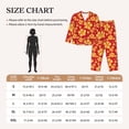 thumbnail image 4 of Balery Red Vintage Flowers Conjunto de Pijama con Estampado para Mujer, Conjunto de Dos Piezas con Manga Larga, Ropa de Dormir Suave con Bolsillos, Pijamas Cómodos-Large, 4 of 7