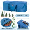 thumbnail image 3 of Yexmas 3 Pack Large Christmas Tree Storage Bag,Fits up to 7.5 ft Artificial Trees,Christmas Wreath Garland Storage Bag,Christmas Ornament Storage Box,Reinforced Handles & zipper,Blue, 3 of 7