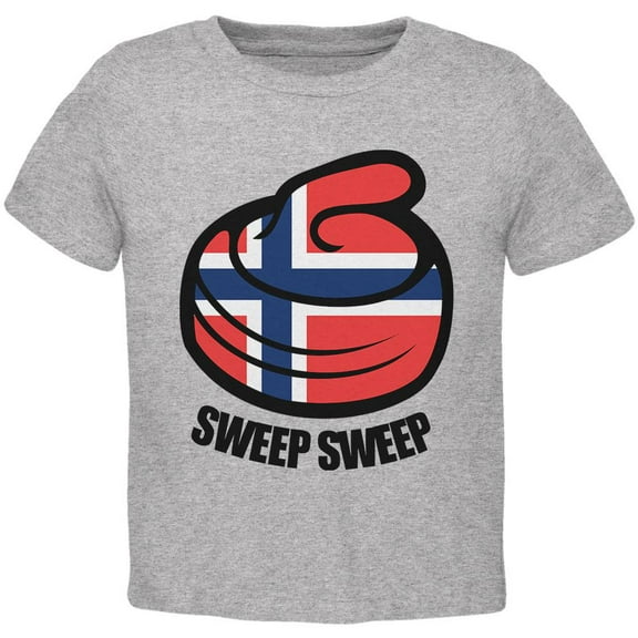 Winter Sports Flag Curling Sweep Sweep Norway Toddler T Shirt