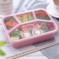 thumbnail image 2 of Fiambrera Bento de 4 compartimentos, recipientes para preparar comidas, fiambrera para adultos, niños, contenedores reutilizables para almacenar alimentos, oficinas y escuelas, 2 of 6