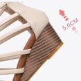 thumbnail image 6 of Xfvqtps Gladiator Sandals for Women Wedge Back Zipper Strappy Open Toe Low Heel Dressy Beach Summer Roman Sandals Beige, 6 of 9