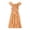 Orange, variant on Girls Square Neck Summer Dress Ruffle Sleeve A-line Swing Casual Party Orange Casual Elegant Dresses 9-10 Years