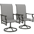 thumbnail image 1 of Outsunny Patio Swivel Chair Set of 2, Swivel Rocker with High Back, Grey, 1 of 10