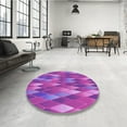 thumbnail image 4 of Ahgly Company Machine Washable Indoor Square Transitional Purple Area Rugs, 4' Square, 4 of 7