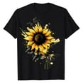 thumbnail image 3 of NAMTYQX Blouses for Women Cool Gemusterte Short Sleeve Casual Plus Size Loose Round Neck Light Print Graphic Tees Black Size 3XL, 3 of 5