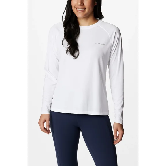 Columbia Women’s Long Sleeve Sun Tee Omni-Shade 50 UPF Rated White S
