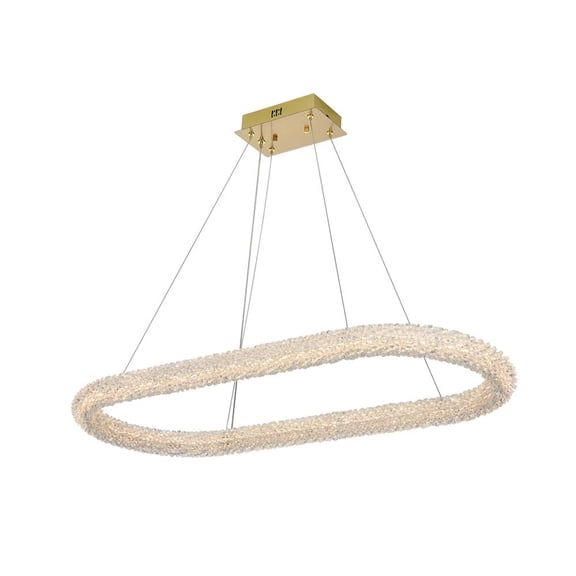 Elegant Lighting Bowen 42 inch Adjustable LED Chandelier in Satin Gold
