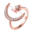 thumbnail image 4 of Yatlte Moon Ring, Sterling Silver Moon Star Rings for Women Crescent Ring, Star Jewelry Gifts Adjustable Open Ring, Sterling Silver Crescent Moon and Star Ring, 4 of 5