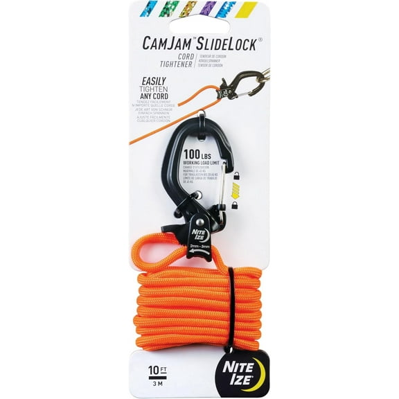 Nite Ize CamJam SlideLock Cord Tightener 10-ft Paracord 100-lb Working Load