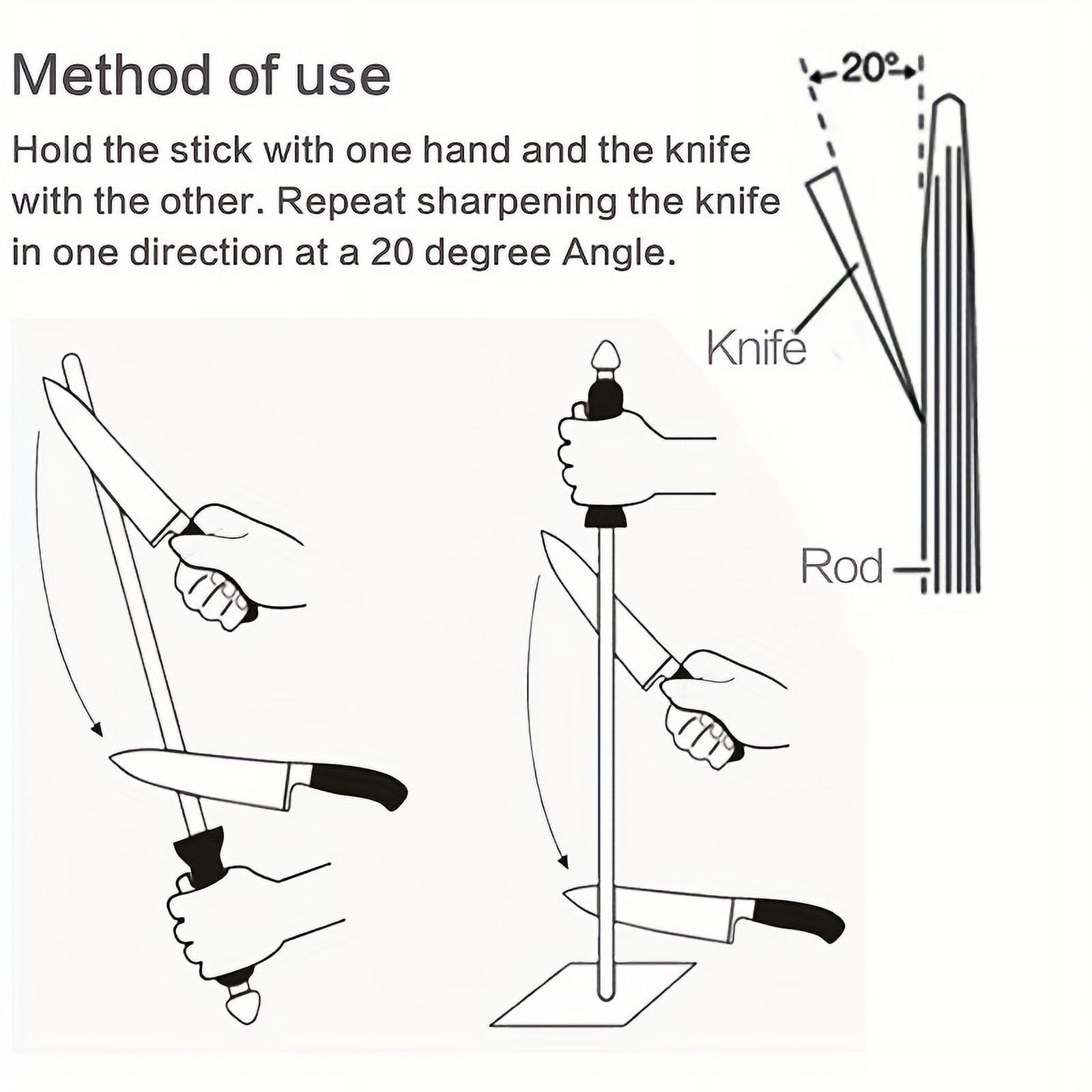 1pc 12 Inch Diamond Knife Sharpener Stick with ABS Handle - Perfect for Sharpening Chef Steel Knives - Easy to Use and Durable Kitchen Accessories