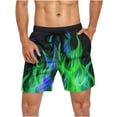 thumbnail image 5 of Men's Big and Tall Athletic Shorts with Pockets and Drawstring Printed Casual Beach Wear In Poly Blend, 5 of 6