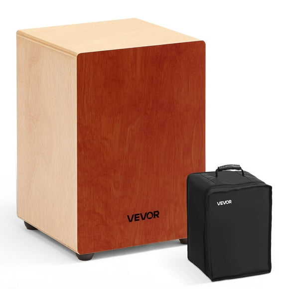 VEVOR Cajon Box Drum Birch Wood Percussion Instrument Guitar Strings with Travel Bag