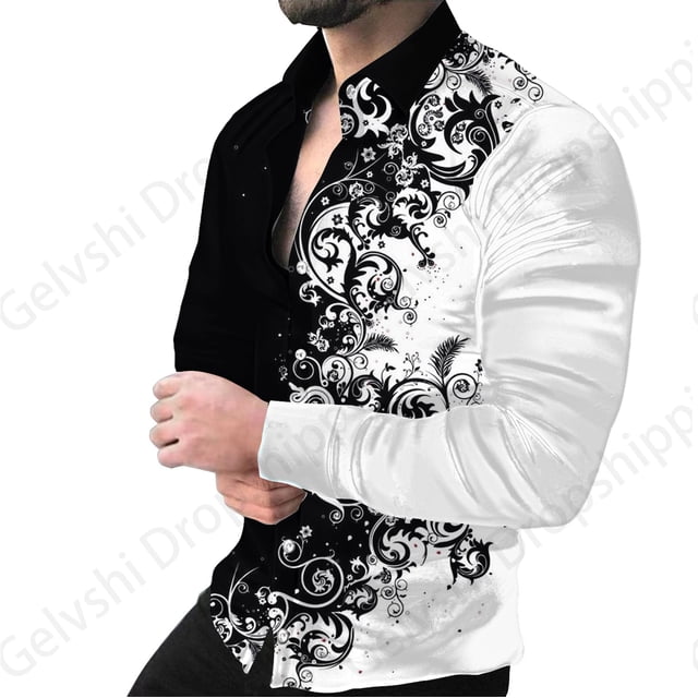 Camisas hawaianas de manga larga con estampado óptico y 3D, camisas de moda para hombres y mujeres, blusas casuales de playa, camisas florales de talla grande