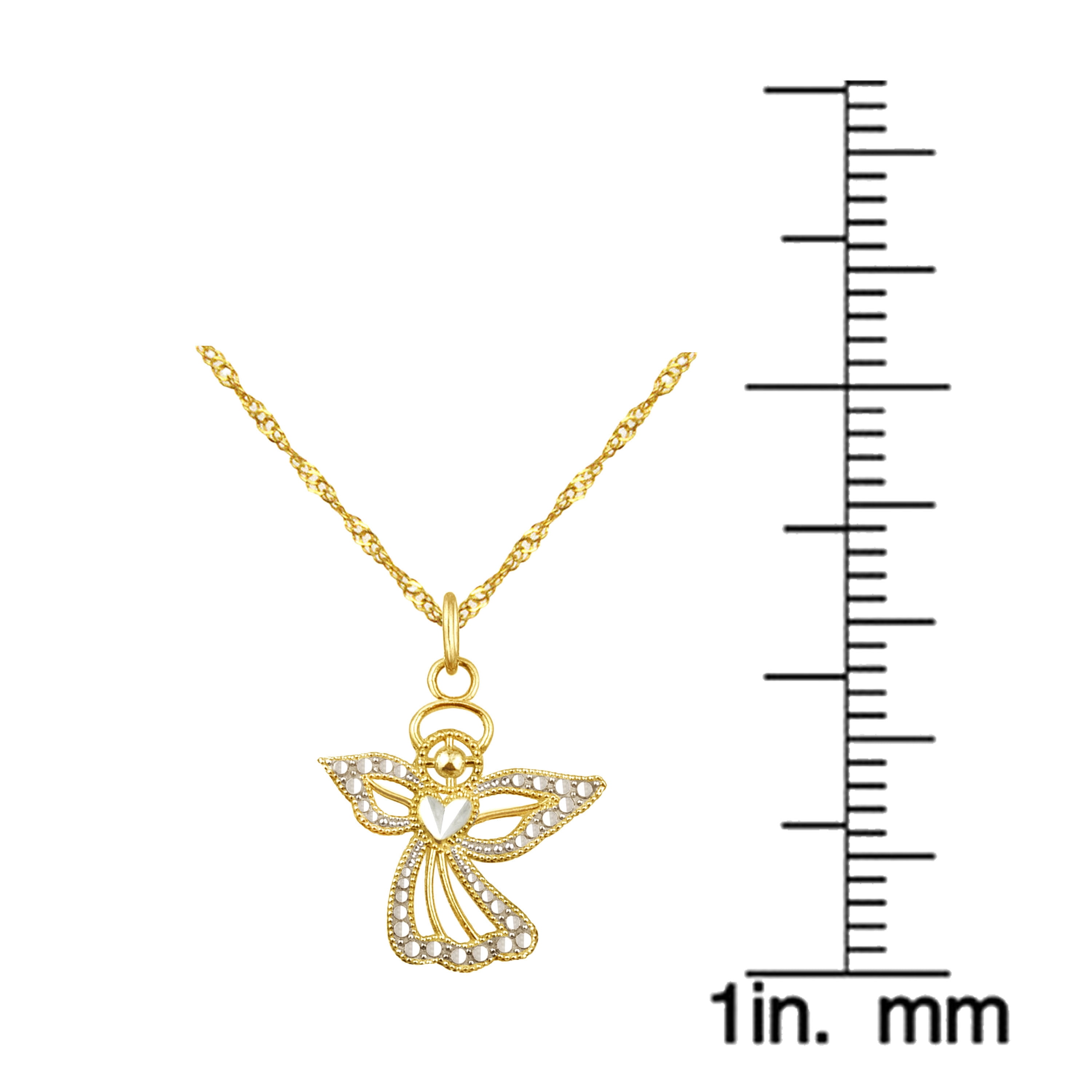 US GOLD 10kt Gold Angel Charm Pendant